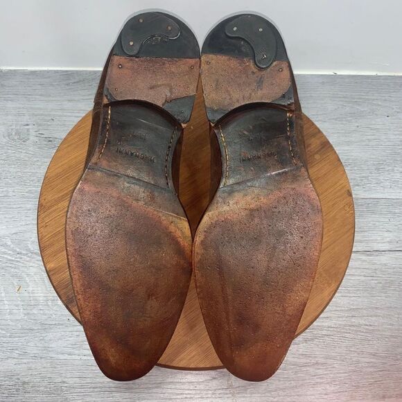 MAGNANNI 13739 Men's 13 M Medallion Cowhide Cap Toe Leather Brown Dress Shoes - Picture 10 of 11